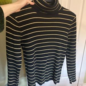Ralph Lauren gold stripe turtleneck